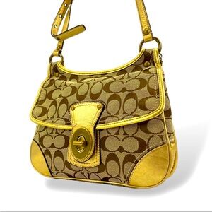Coach Signature Canvas Turnlock Crossbody Bag